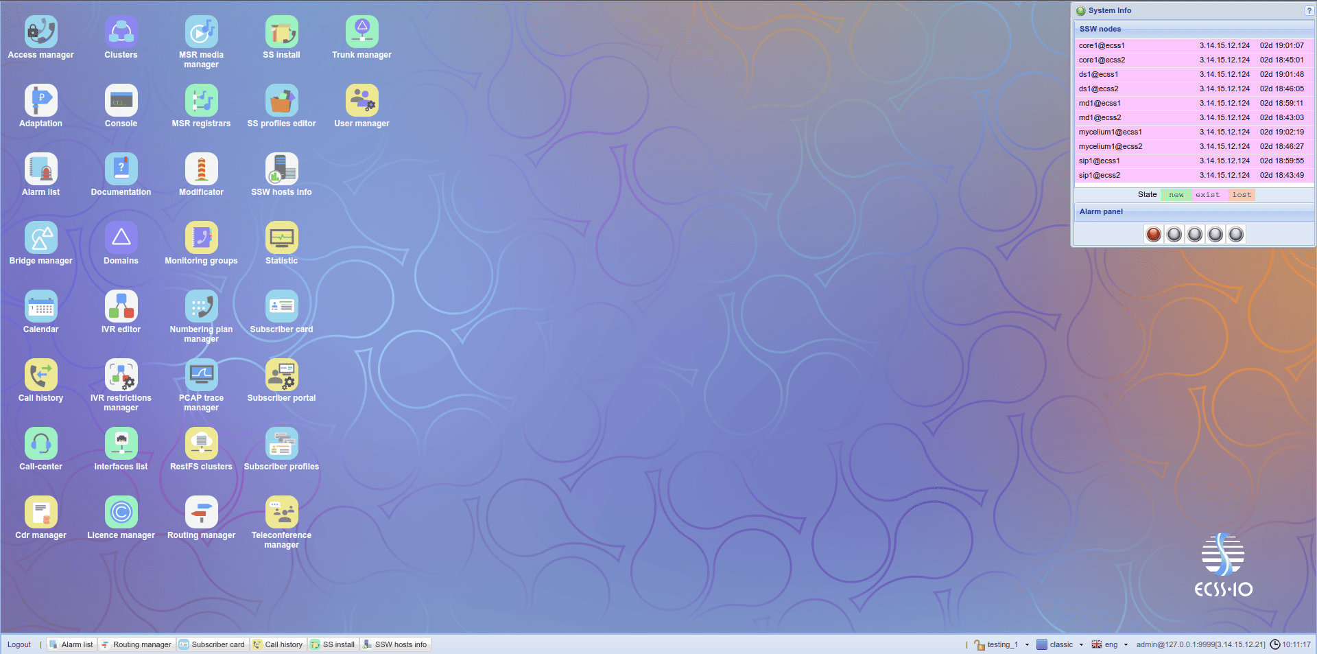 ECSS-10 web interface